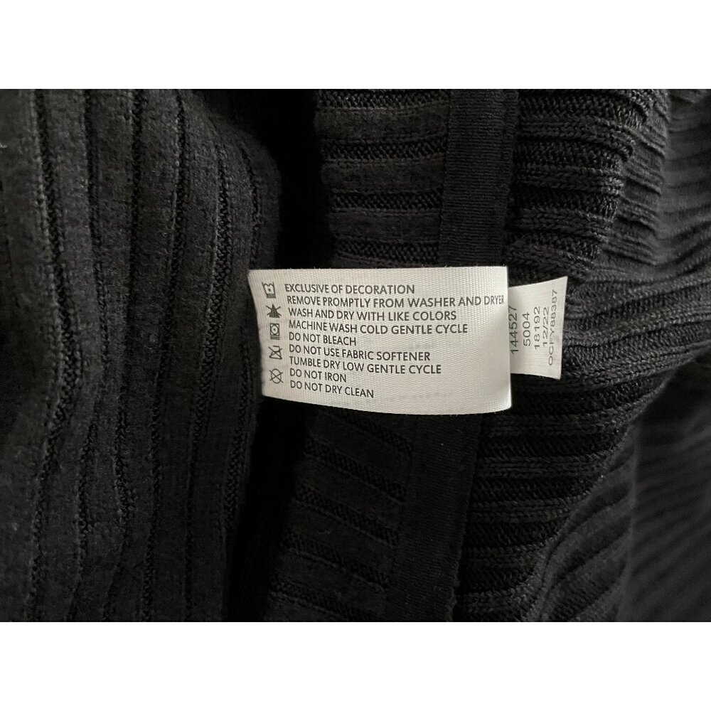 NWT YOGALICIOUS Duster Cardigan Size XS Black Long Ribbed Side Slit - Picture 11 of 12